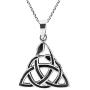 AeraVida Interwoven Snakes Triquetra or Trinity Knot .925 Sterling Silver Pendant Necklace