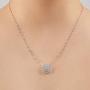 La4ve Diamonds 1/2 Carat Stunning Diamond, Pave-Set 925 Sterling Silver Round-Cut Diamond Cushion Halo Pendant Necklace (I-J, I2-I3) Real Diamonds for Women and Girls with Gift Box Included
