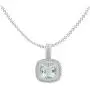 Dazzlingrock Collection 14K 7 MM Cushion Cut Ladies Halo Style Pendant (Silver Chain Included), White Gold Dazzlingrock Collection 14K 7 MM Cushion Cut Ladies Halo Style Pendant (Silver Chain Included), White Gold