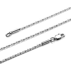 TRUSUPER Style Titanium Stainless Steel Silver Mens Womens Italy Final Fantasy Chain Necklaces 2mm Unisex