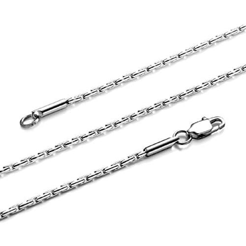 TRUSUPER Style Titanium Stainless Steel Silver Mens Womens Italy Final Fantasy Chain Necklaces 2mm Unisex