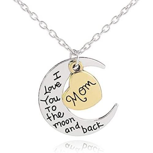 Love Necklace Gift Moon and Back Jewelry for Birthday, Christmas, Thanksgiving