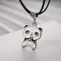 Winssi Cute Panda Necklace with Black Cord Panda Jewelry Gift for Teen Girls and Boys Winssi Cute Panda Necklace with Black Cord Panda Jewelry Gift for Teen Girls and Boys