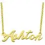 LoEnMe Jewelry Ashton Name Necklace Custom Personalized in Gold Plate Gift for Women Girls Couple
