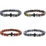 Fuqimanman2020 8 Pcs Cross Beads Bracelet Set 8mm Lava Rock Tiger Eye Stone Bracelets Turquoise Natural Stone Stretch Elastic Healing Bracelets for Women Girls Jewelry Fuqimanman2020 8 Pcs Cross Beads Bracelet Set 8mm Lava Rock Tiger Eye Stone Bracelets Turquoise Natural Stone Stretch Elastic Healing Bracelets for Women Girls Jewelry