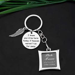 CYTING Wedding Bouquet Photo Charm I Know Youd Be Here Today If Heaven Werent So Far Away Memorial Photo Frame Keychain Remembrance Jewelry Bridal Shower Gift