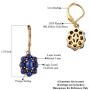 Shop LC Karis Real 14K Yellow Gold ION Plated Oval Blue Lapis Lazuli Lever Back Flower Dangle Drop Earrings Fashion Prom Jewelry Mothers Day Gifts
