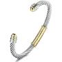 Subiceto Twisted Cable Bracelet Designer Inspired Jewelry Adjustable Antique Vintage Wire Cuff Bangle Mother Day Present