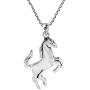 AeraVida Galloping Shiny Horse Double Sided .925 Sterling Silver Necklace