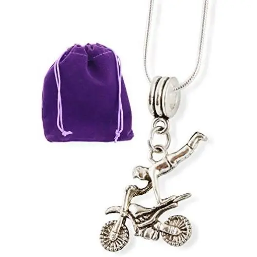 MotoCross Superman Necklace | Jump Pose Snake Chain Necklace MotoCross Superman Necklace | Jump Pose Snake Chain Necklace
