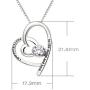 ALOV Jewelry Sterling Silver I Love You Grandma to The Moon and Back Love Heart Cubic Zirconia Pendant Necklace