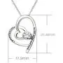 ALOV Jewelry Sterling Silver I Love You Grandma to The Moon and Back Love Heart Cubic Zirconia Pendant Necklace