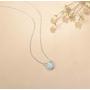 FANCIME Sterling Silver Cat/Unicorn/Elephant Necklace White Created Opal Cute Pendant Necklace Small Dot Round Disc Fine Jewelry For Women Girls 16+2 inch Extender