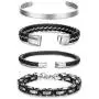 Thunaraz 4Pcs Stainless Steel Cuff Braided Leather Bracelets for Men Women Masculine Style Braided Link Wrist Band Cuff Bangle Bracelets,Mens Bracelet Jewelry Set Thunaraz 4Pcs Stainless Steel Cuff Braided Leather Bracelets for Men Women Masculine Style Braided Link Wrist Band Cuff Bangle Bracelets,Mens Bracelet Jewelry Set