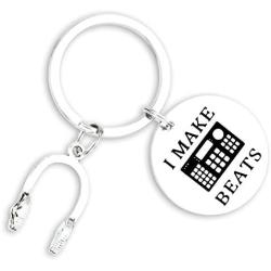 Kivosliviz Dj Gifts Keychain Music Producer Gifts Keyring Men Dj Pendant Keychains Dj Jewelry DJ Keychain