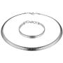 Cupimatch Stainless Steel Omega Chain 8mm 18 inch Necklace 7.3 inch Bracelet Jewelry Set for Women Girl