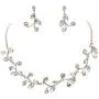 Faship Gorgeous Rhinestone Crystal Floral Necklace Earrings Set Faship Gorgeous Rhinestone Crystal Floral Necklace Earrings Set
