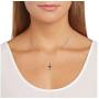 Oxidized 925 Sterling Silver Gemstone with Celtic Knot Cross Pendant, 18''