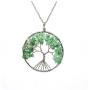 Luvalti Tree of Life - Gemstone Chakra Jewelry Green Silver Chain Necklace