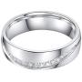6mm Comfort Fit Heavy Sterling Silver Curved Set Simulated Diamond Court Shape Wedding Band