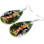 NEWEI Acrylic Lightweight Africa Giraffe Earrings Big Teardrop Dangle Jungle Animal Jewelry For Women Kids Charm Gift