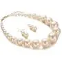 Womens Faux Big Pearl Choker Necklace and Earring Set Fashion Pearl Set Womens Faux Big Pearl Choker Necklace and Earring Set Fashion Pearl Set