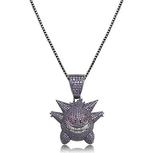 KMASAL Jewelry Unisex Exquisite Bubble Pendant Hip Hop Iced Out Rhinestone Crystal Necklace 18K Gold Plated with 24” Stainless Rope Chain for Men Women KMASAL Jewelry Unisex Exquisite Bubble Pendant Hip Hop Iced Out Rhinestone Crystal Necklace 18K Gold Plated with 24” Stainless Rope Chain for Men Women