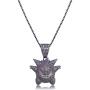 KMASAL Jewelry Unisex Exquisite Bubble Pendant Hip Hop Iced Out Rhinestone Crystal Necklace 18K Gold Plated with 24” Stainless Rope Chain for Men Women