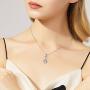 TANGPOET Infinity Necklaces for Women 18K Rose Gold Plated S925 Sterling Silver Moonstone Necklace I Love You More Pendant Jewelry Gift for Teens Mother Daughter 18''