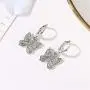 INENIMARTJ Charm Butterfly Hoop Earrings, 14K Gold Silver Crystal Butterfly Drop Dangle Earrings for Women and Girls