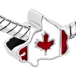 CharmSStory Maple Leaf Patriotic Proud to Be Canada Flag of Canada Map Charms Beads for Bracelets