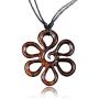 Earth Accessories Adjustable Organic Wood Flower Necklace for Women - Pendant Flower Necklaces