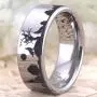 Cloud Dancer 8MM Width Silver Pipe Howling Wolf Wolves Landscape Scene Tungsten Ring Flat Polished Finish-Free Engraving Inside Sizes 4 to 17 Cloud Dancer 8MM Width Silver Pipe Howling Wolf Wolves Landscape Scene Tungsten Ring Flat Polished Finish-Free Engraving Inside Sizes 4 to 17