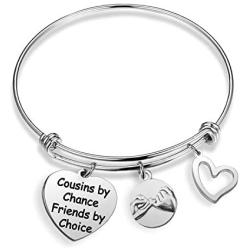 Eigso Cousin Keychain Cousin by Chance Friends by Choice Friendship Jewelry Keychain Gift for Cousin Cousin Gifts Friends Gifts Friendship Gifts for Brother Friends Sister(Cousin by Chance KR)