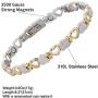 Magnetic Bracelets for Women Titanium Steel Therapy Bracelet Pain Relief for Arthritis 3501 Gauss Magnets Titanium Steel Adjustable Bracelets