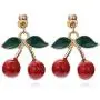 TIANHONGYAN 18K Gold Plated Fruit Cherry Earring Unique 3D Green Leaf Red Cherry Charm Tassel Dangle Drop Stud Earrings for Women Girls Jewelry Gift TIANHONGYAN 18K Gold Plated Fruit Cherry Earring Unique 3D Green Leaf Red Cherry Charm Tassel Dangle Drop Stud Earrings for Women Girls Jewelry Gift