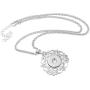 Souarts Silver Tone Color Floral Pendant Necklace Bracelet Fit 5.5mm DIY Snap Button, Snap Charms Snap Jewelry Necklace(Necklace)