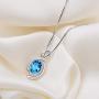 BOOSCA Birthday Gifts for Women Fine Jewelry Pendant Necklace 18''+2'' Sterling Silver Natural Gemstone