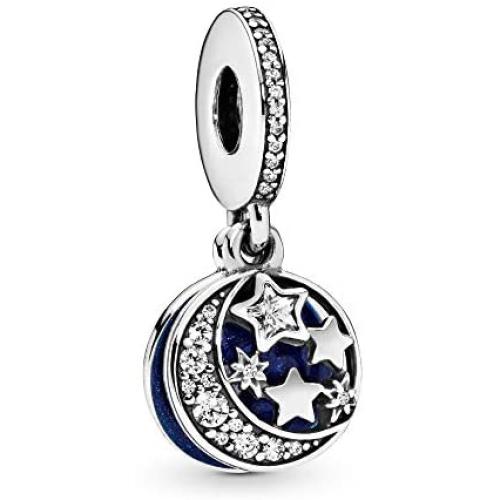 Pandora Jewelry Moon and Night Sky Cubic Zirconia Dangle Charm in Sterling Silver