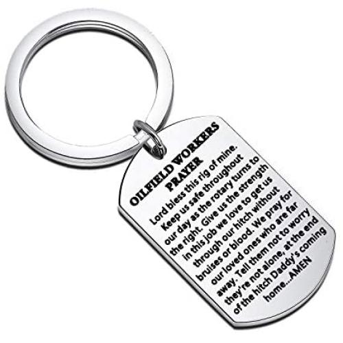 WUSUANED Oilfield Worker Gift Oilfield Workers Prayer Keychain Oilfield Wife Jewelry Gift for Girlfriend Daughter