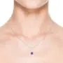 Flat Prong-Set Solitaire Amethyst Triangular Pendant Necklace in Silver (6mm Amethyst) Flat Prong-Set Solitaire Amethyst Triangular Pendant Necklace in Silver (6mm Amethyst)