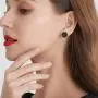 SHINYGEM fashion 925 sterling silver inlaid round agate quartz earrings womens jewelry earrings
