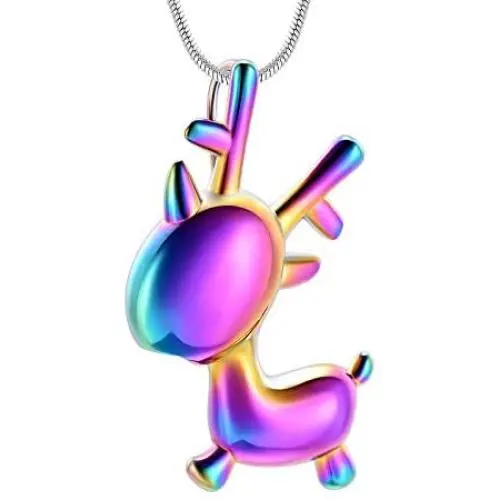 Cute Small Deer Cremation Jewelry for Ashes Stainless Steel Memorial Urn Necklace for Ashes Holder Keepsake Fawn Pendant Necklace for Women Cute Small Deer Cremation Jewelry for Ashes Stainless Steel Memorial Urn Necklace for Ashes Holder Keepsake Fawn Pendant Necklace for Women