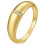 yfstyle 18k Gold Plated Cubic Zircon Engagement Ring for Women Girls Chunky Dome Band Ring Minimalist Promise Rings Baroque Style Round Signet Ring Size 6-10 Jewelry Gift
