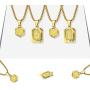 Sodio 24K Gold Initial Necklaces for Men 2 pcs Set - Gold Coin Necklace with Initial from A to Z- Men and Women Pendant Initial Necklaces Jewelry