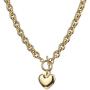 Heart Pendant Necklace and Bracelet Chain Set Gold Silver Stainless Steel Love Heart Pendant Choker Necklace with Toggle Clasp for Women Girls Gifts