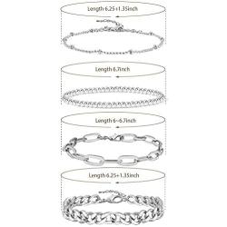 Gold Bracelets for Women Girls 14K Gold Plated Dainty Link Paperclip Choker Bracelet Stack Gold Small Ball Beads Bracelets Adjustable Layered Metal Link Bracelet