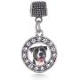 Inspired Silver - Silver Circle Charm for Bracelet with Cubic Zirconia Jewelry