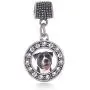 Inspired Silver - Silver Circle Charm for Bracelet with Cubic Zirconia Jewelry