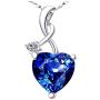 Uloveido Silver Color Crystal Heart Pendant Infinity Necklace Cubic Zirconia Valentines Jewelry for Women Y1070